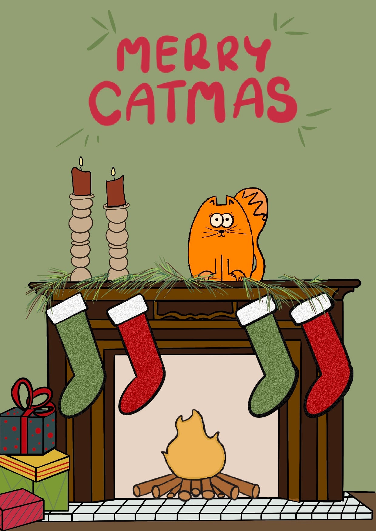 Tante poes sprinkled a bit of Christmas!