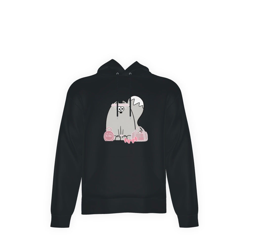 Super comfy tante poes "Cat Gym" hoodie black
