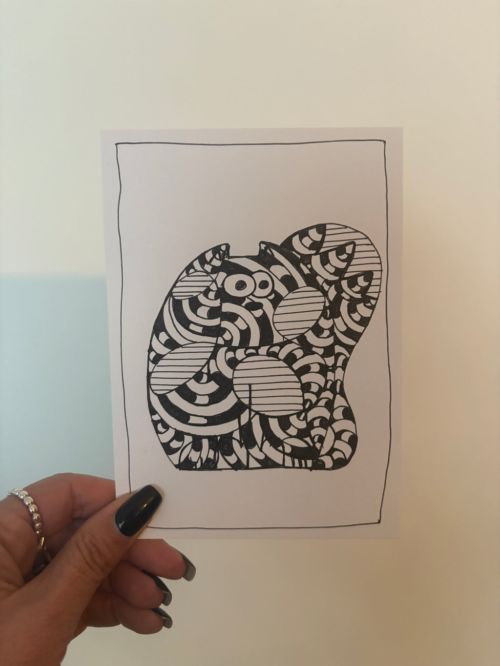 HAND DRAWN! tante poes meets Escher!