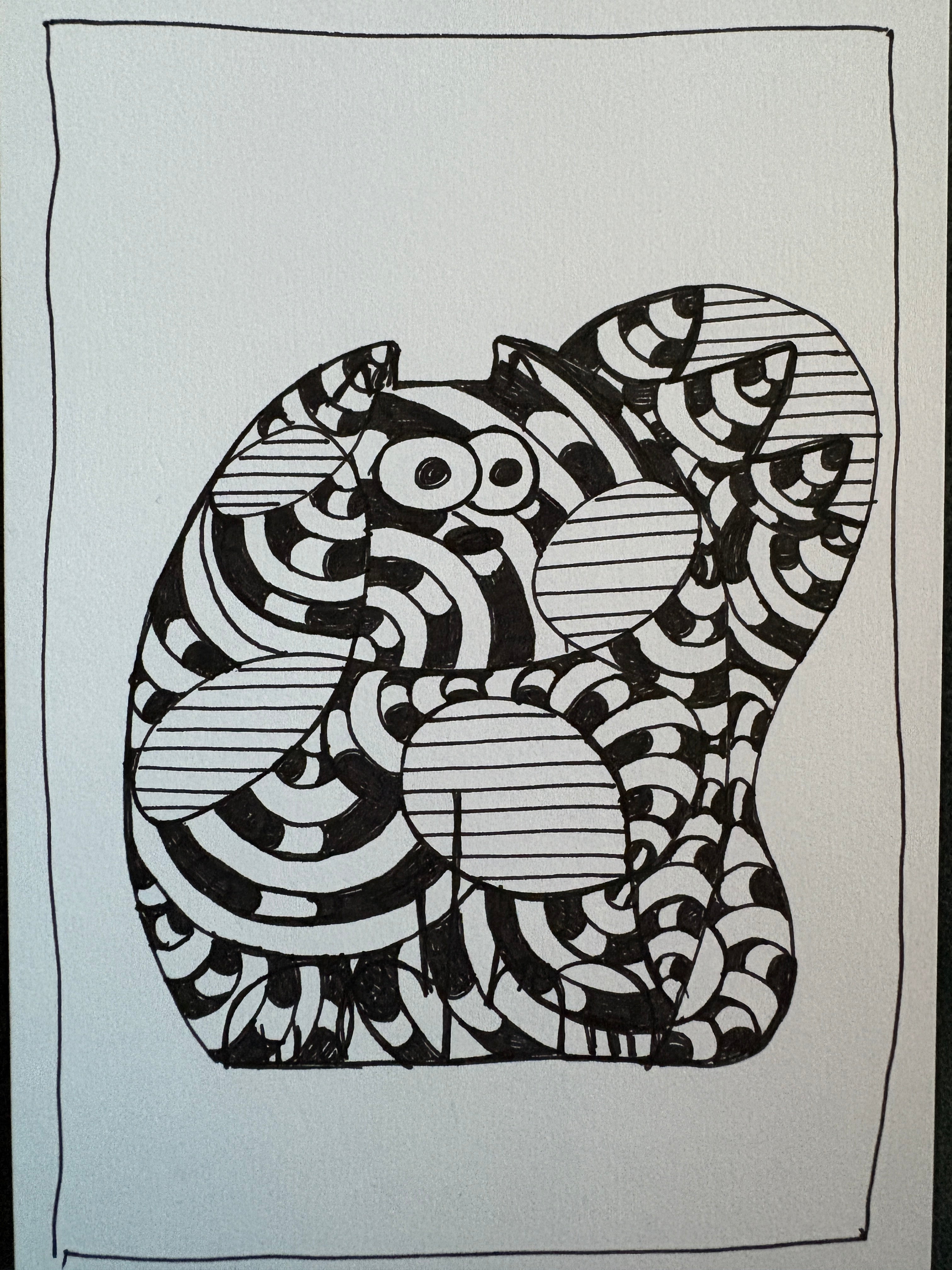 HAND DRAWN! tante poes meets Escher!