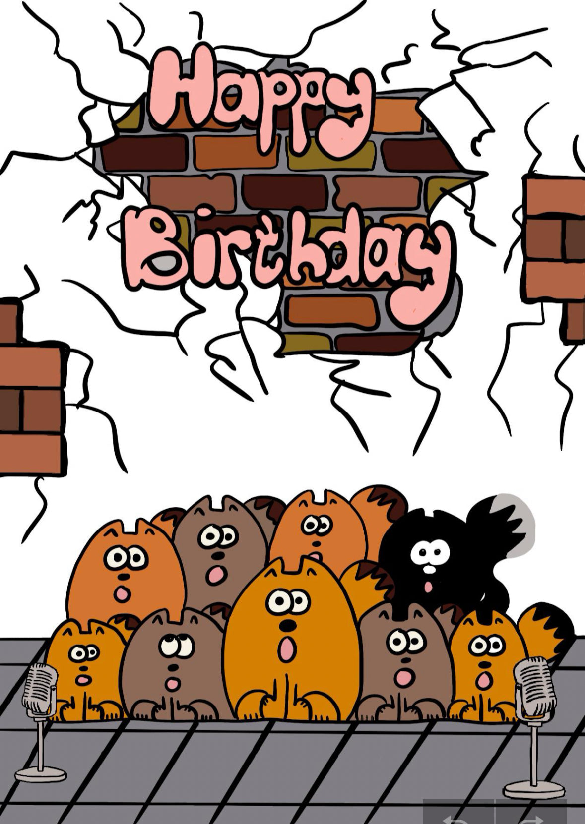 Happy birthday graffiti wall