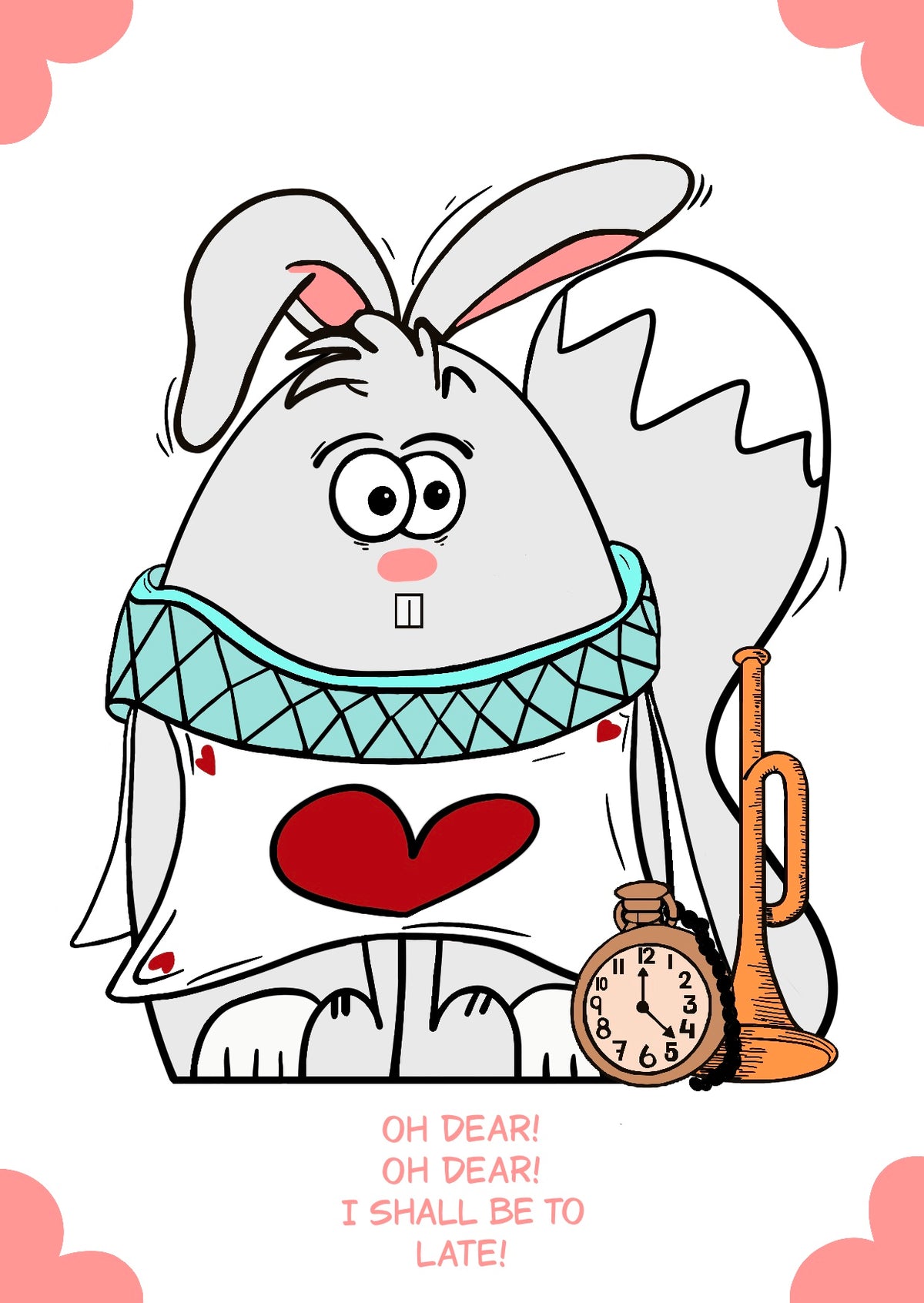 White Rabbit "Alice in Wonderland" Collection also in sticker and tote bag
