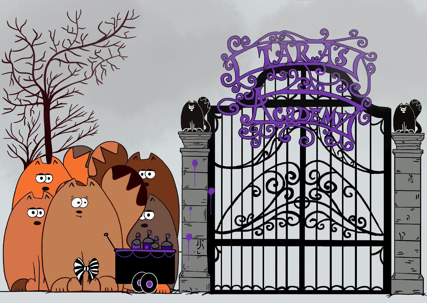 Custom birtday invitation "Graffiti in Wednesday style"